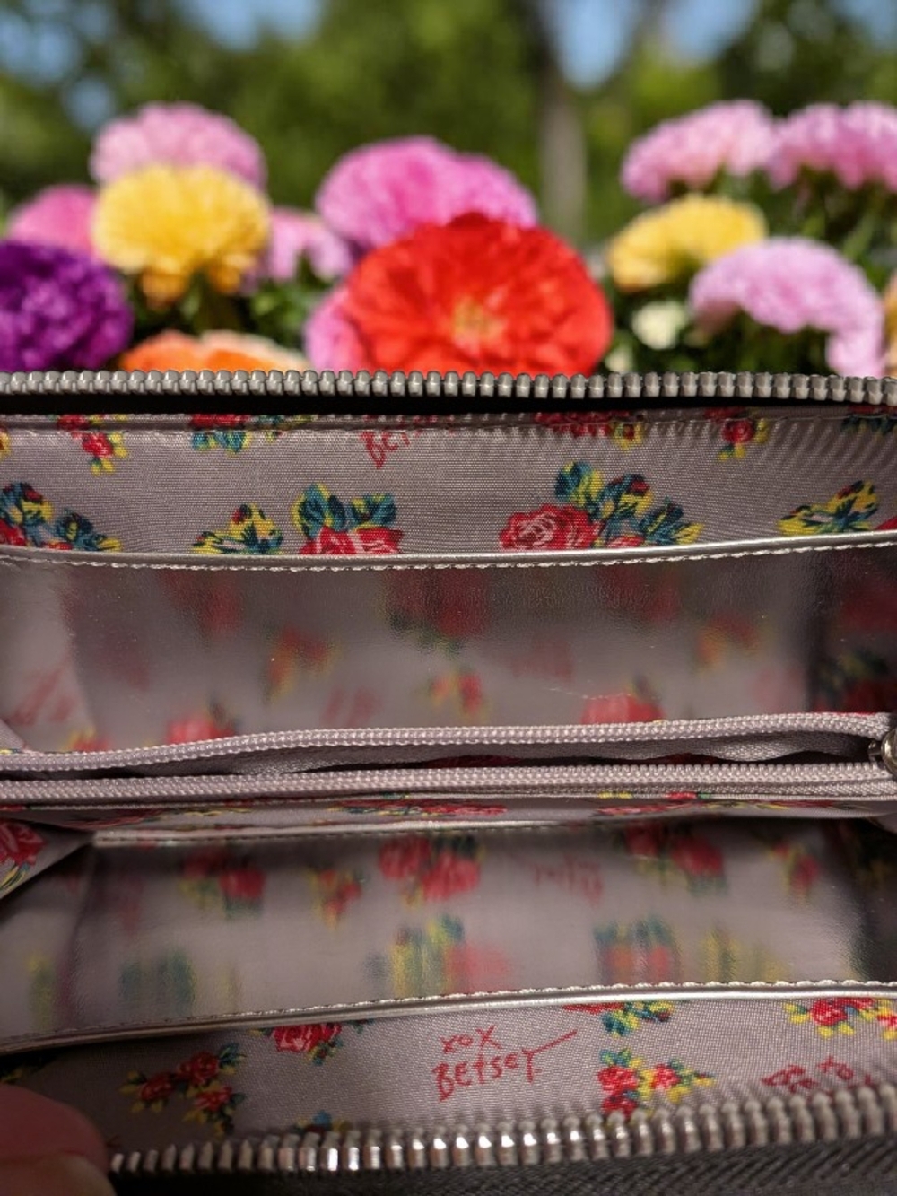 Betsy Johnson Stylish Set: Colorblocked Satchel @ Stripped Wallet Set. - Picture 13 of 16
